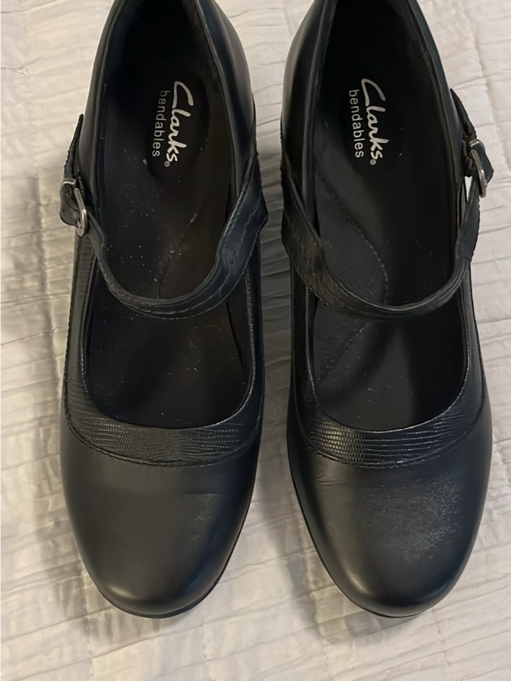 Clarks Black Mary Jane Bendables Heels